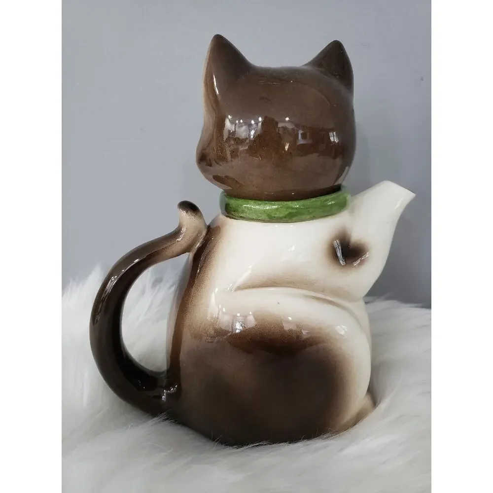 JAPANESE MID-20TH CENTURY VINT 1972 CMI LARGE CERAMIC CAT‎ FIGURE TEAPOT MCM